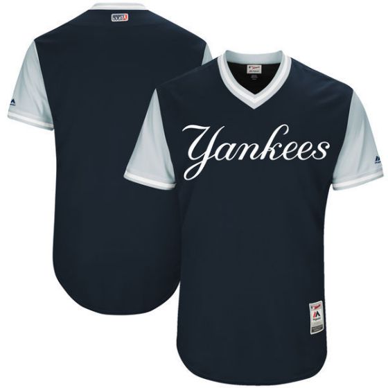 Men New York Yankees Blank Blue New Rush Limited MLB Jerseys-0